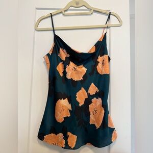 PAIGE Green and Orange Asymmetrical Camisole Sleeveless Top